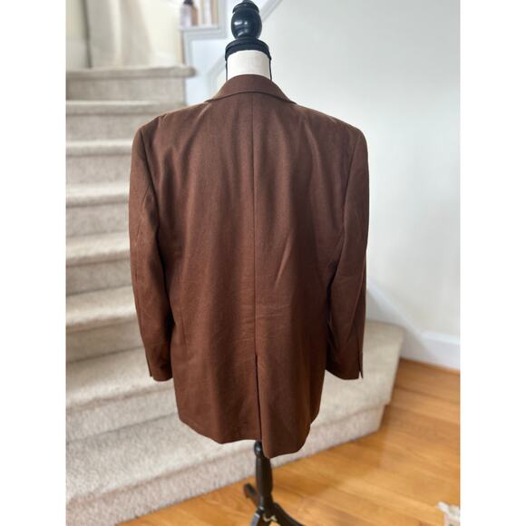 Clubroom Chocolate Brown Cashmere Two Button Blazer 42L - Picture 2 of 8